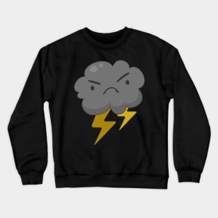 Angry Cloud With Lightning Thunderstorm Weather Crewneck Sweatshirt